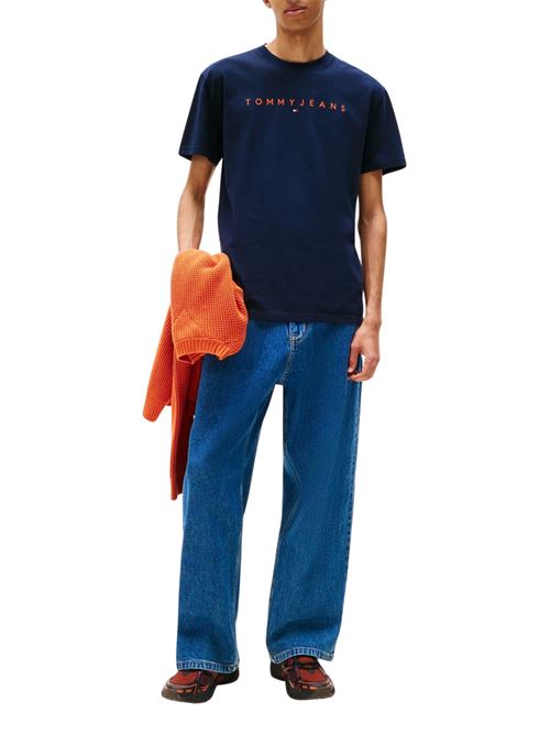 T-shirt blu scuro in cotone Tommy Jeans | DM0DM207440GZ